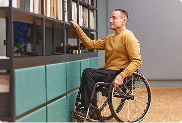 Occupational therapist carrying out an in-home wheelchair assessment